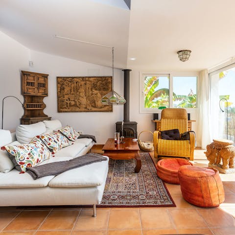 Spend cool evenings around the wood-burning stove