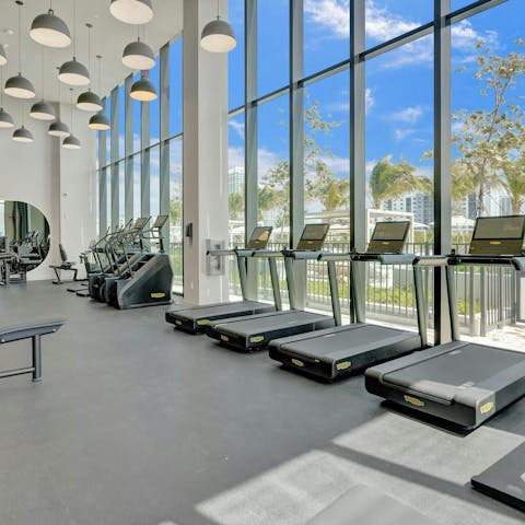 Keep fit in the gym after a long lunch at an ocean-side restaurant