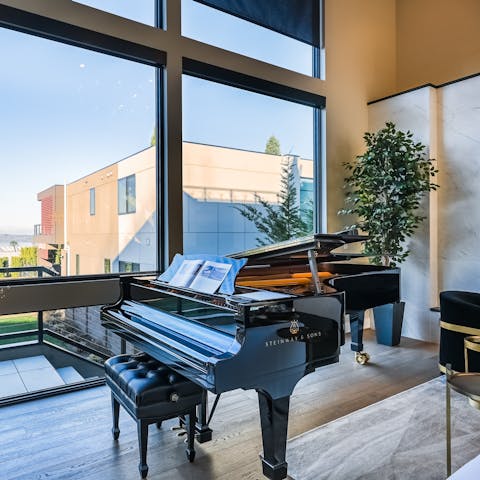Show off your skills with a tune or two on the piano