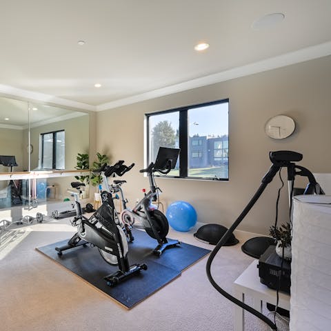Squeeze in a morning workout in the private gym