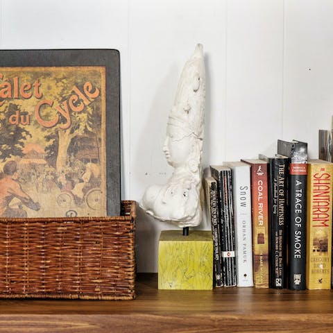 Delight in the home's eclectic odds and ends