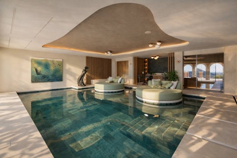 Swim laps then sink into the poolside sofa