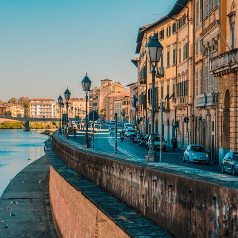 Take a day trip to Pisa to explore the iconic city – it’s not far by car