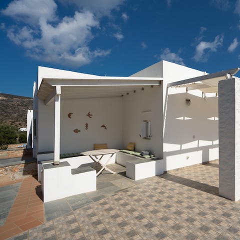 Find a shady spot to sip your first coffee of the day