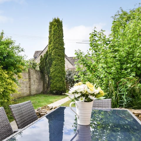 Sit out and enjoy the tranquility of your private garden and alfresco dining area
