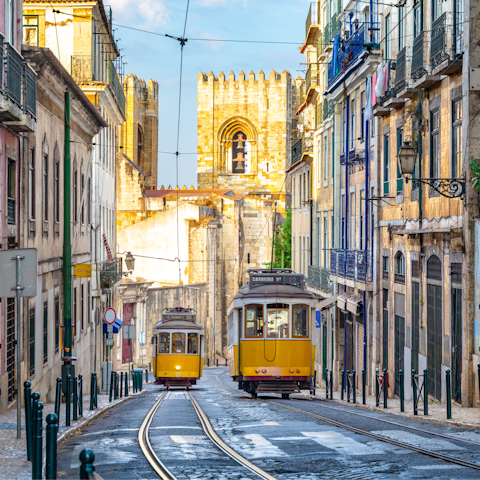 Travel around Lisbon on the iconic yellow trams