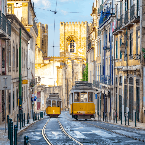 Travel around Lisbon on the iconic yellow trams