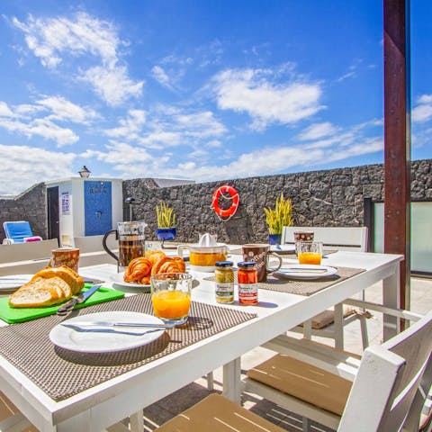 Greet the day with an alfresco breakfast on the terrace