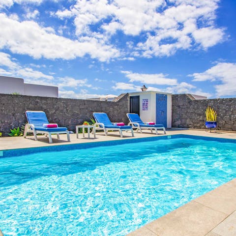 Jump into the pool and splash underneath the Canarian sun