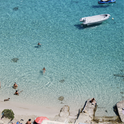 Swap pool water for sea water at Talamanca beach, 9 kilometres away