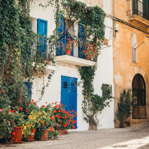 Wander the streets of Ibiza's old town, 7 kilometres away