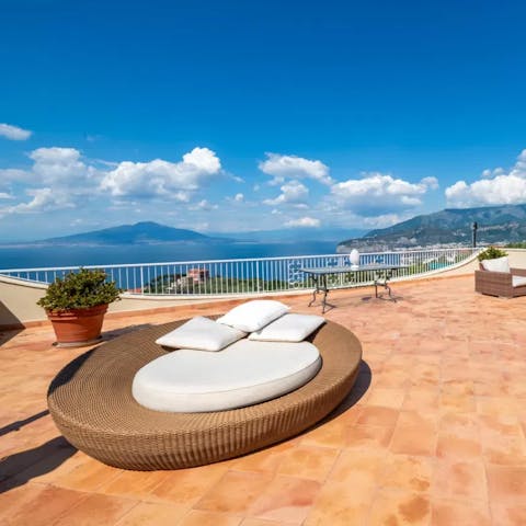 Soak up the sun and sea views on the terrace