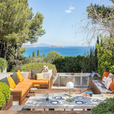 Savour alfresco dining and incredible views from the terrace