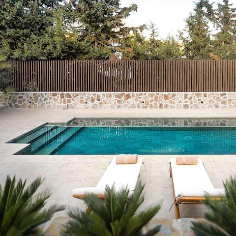 Relax by the private pool before taking a dip