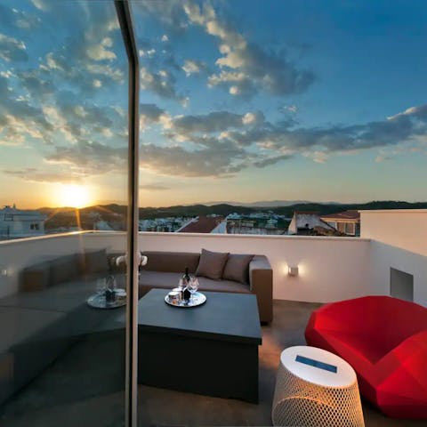Enjoy the best views in the house from the rooftop lounge