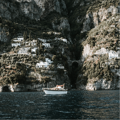 Hire a boat to explore the coastline of Praiano