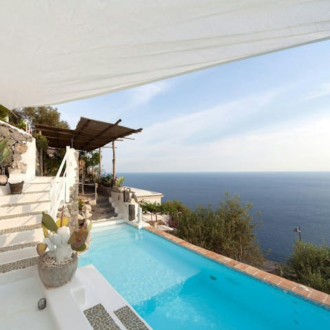 Swim in the private pool to beat the heat of the day