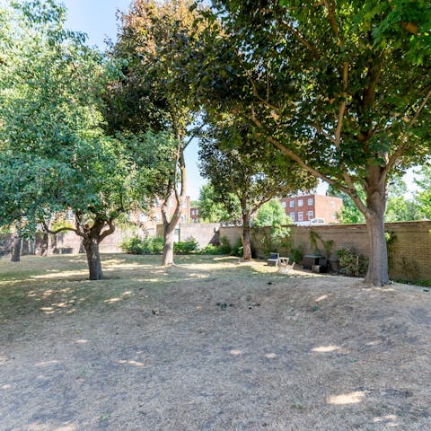 Enjoy the shared gardens when the weather’s nice