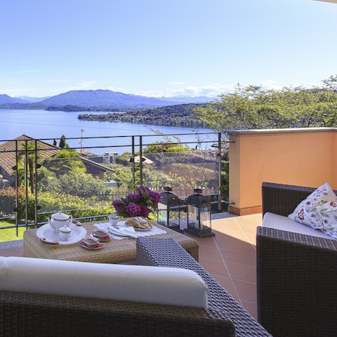 Admire the views from the balcony