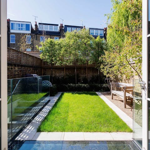 Enjoy your morning cup of tea in the neat garden