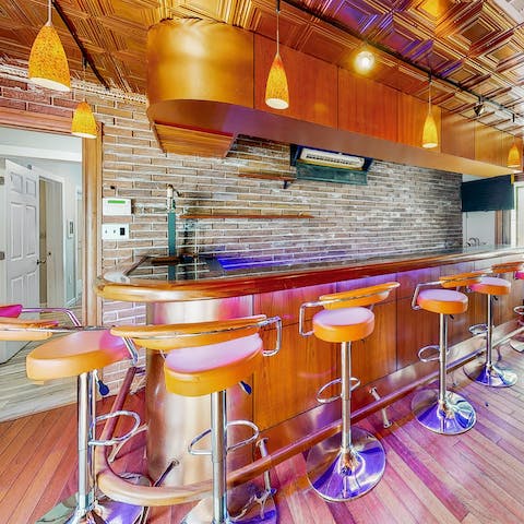 Serve up drinks at the full-size bar