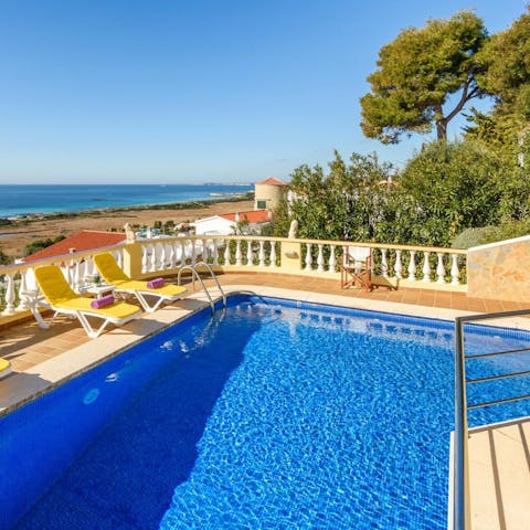 Cool off from the Menorca sunshine in the private swimming pool