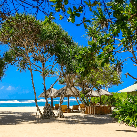 Hit the surf on Pererenan Beach – it's just 500 metres away