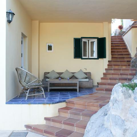 Sip a cup of coffee on the patio each morning