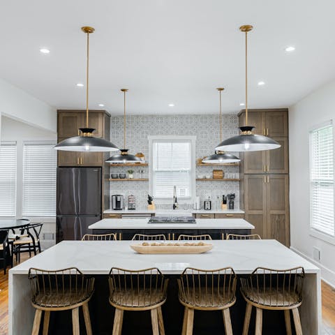 Prepare group dinners from the stylish kitchen