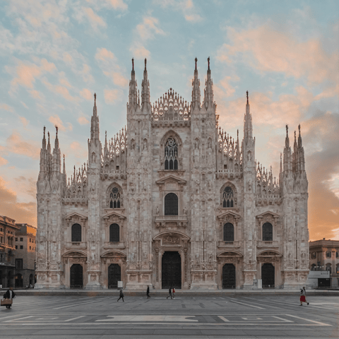 Marvel at the Gothic splendour of the nearby Duomo