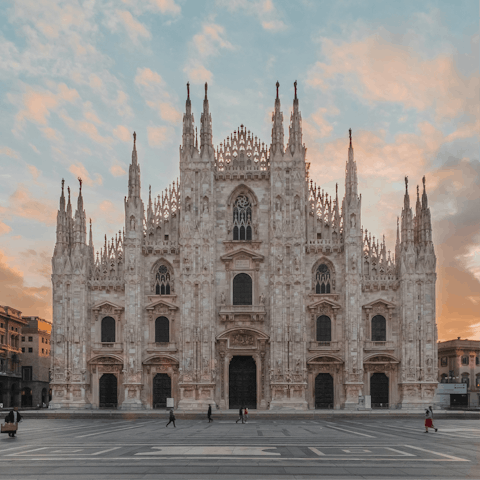 Marvel at the Gothic splendour of the nearby Duomo