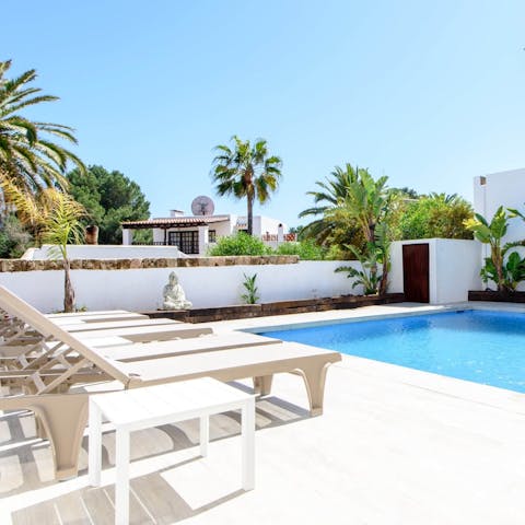 Soak up the Ibizan sun beside the private pool