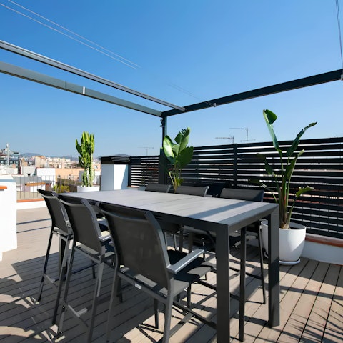 Dine alfresco on the rooftop terrace