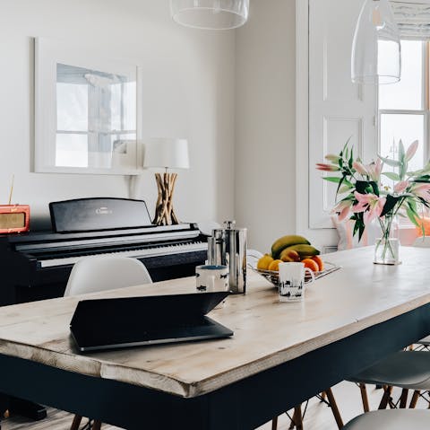 Work from home at the designated desk space