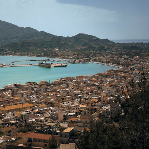 Watch the sunset from the Port of Zakynthos