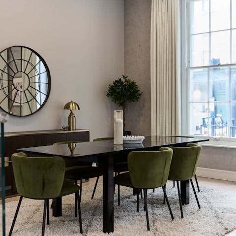 Dine at home or choose from endless restaurants on your doorstep