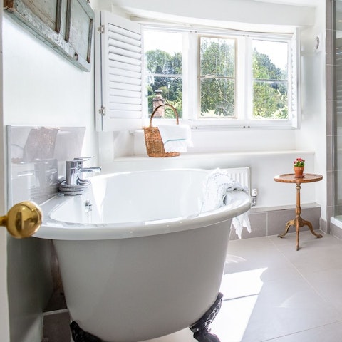 Soak in the roll-top bath after a busy day outdoors