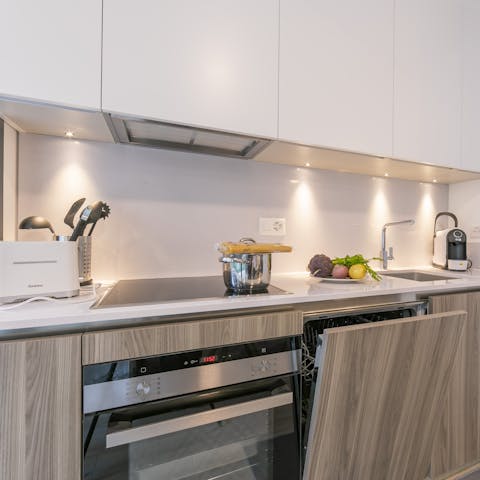 Cook up a deicious feast in the kitchen using fresh ingredients