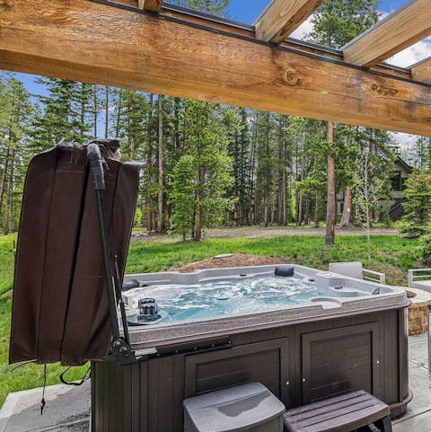 Take a soak in the private hot tub after a busy day hiking or skiing