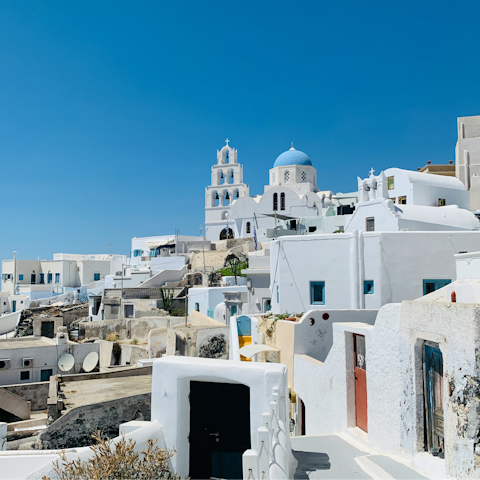 Soak up the magic of Santorini with a scenic stroll to Pyrgos
