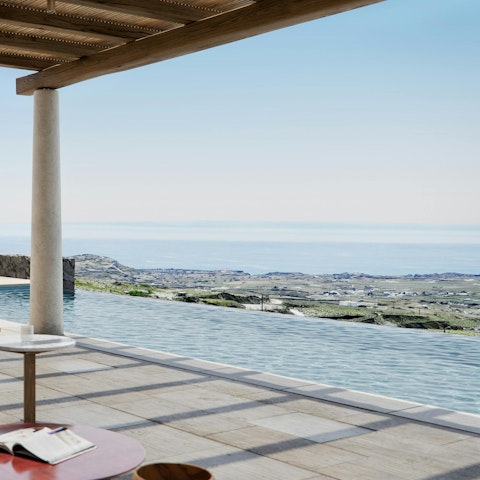 Feel on top of the world while swimming in the pool
