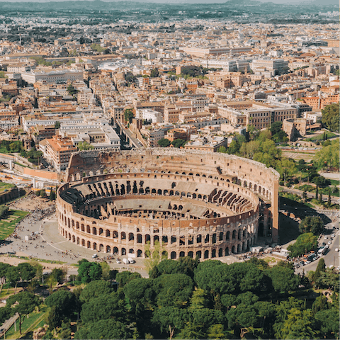 Marvel at the beauty of The Colosseum, just a two-minute walk away