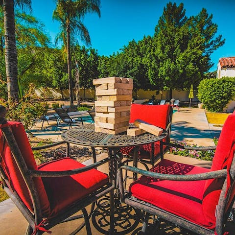 Laze in the shade of palm trees