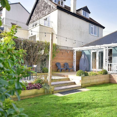 Enjoy a summer evening in the private garden