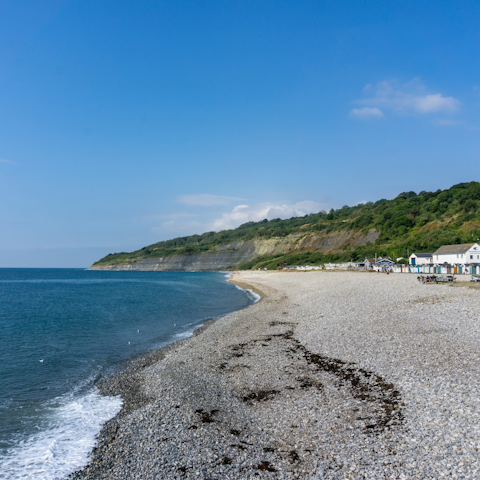 Head to Lyme Regis beach, a twenty-minute walk away