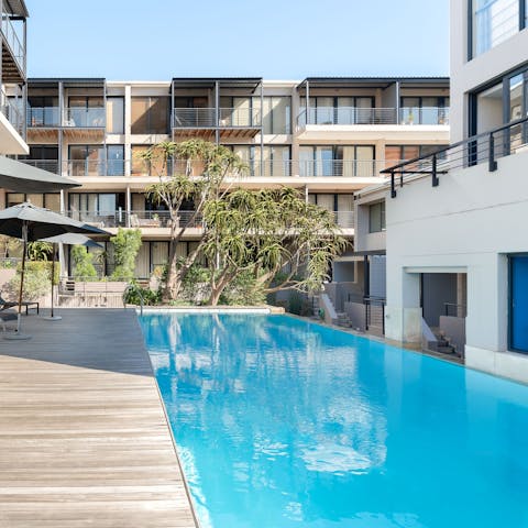 Look forward to cooling off in the communal pool on warm afternoons