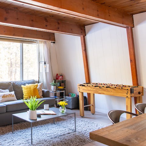 Beat a sibling at table football