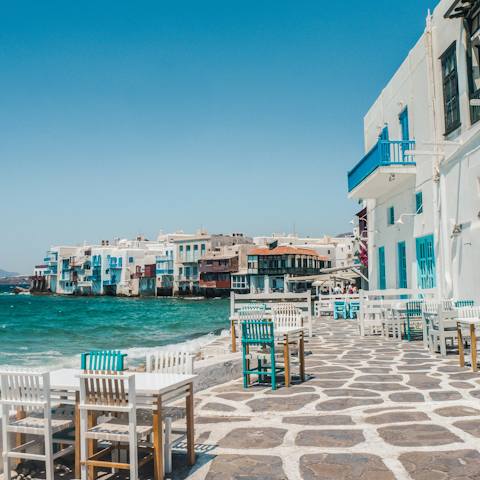 Spend the day exploring Mykonos Town, around a ten-minute drive away
