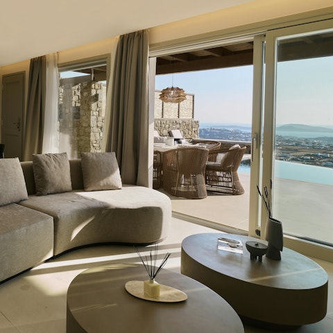 Open the floor-to-ceiling doors and unwind with a book