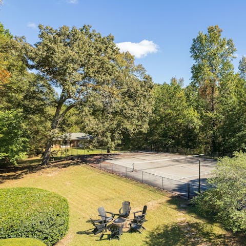 Play tennis by day and gather round the firepit by night